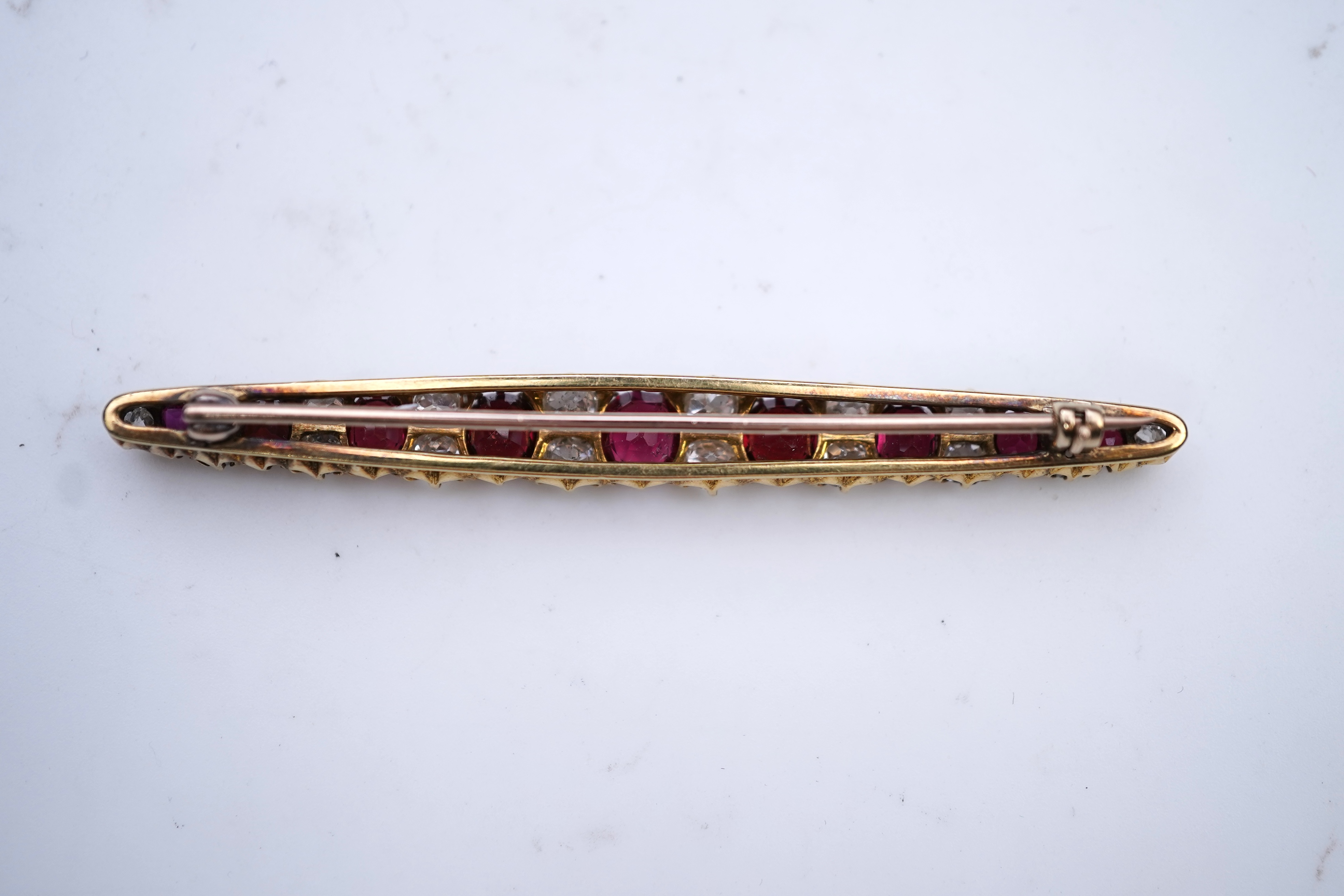A spinel and diamond brooch, circa 1900